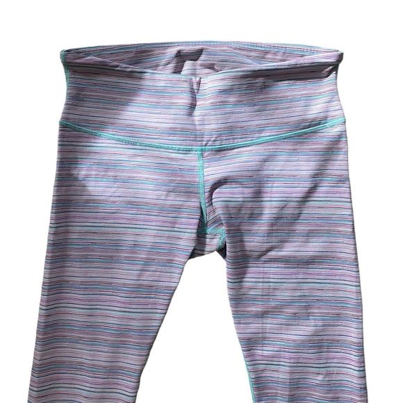 Lululemon leggings Size 8 Wunder Under Pant III Luxtreme Colorful Light Stripes - Picture 6 of 6